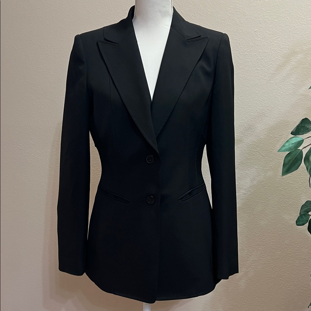 Anne Klein black suit jacket with shoulder pads size 8